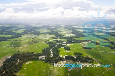 The Helicopter Shot From Dhaka, Bangladesh Stock Photo