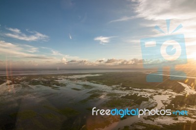 The Helicopter Shot From Dhaka, Bangladesh Stock Photo