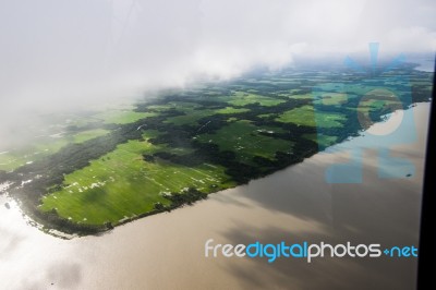 The Helicopter Shot From Dhaka, Bangladesh Stock Photo