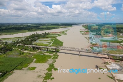 The Helicopter Shot From Dhaka, Bangladesh Stock Photo