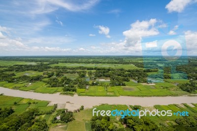 The Helicopter Shot From Dhaka, Bangladesh Stock Photo