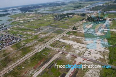 The Helicopter Shot From Dhaka, Bangladesh Stock Photo