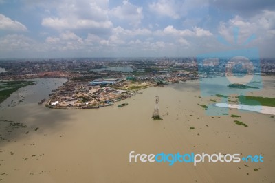 The Helicopter Shot From Dhaka, Bangladesh Stock Photo