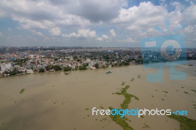 The Helicopter Shot From Dhaka, Bangladesh Stock Photo