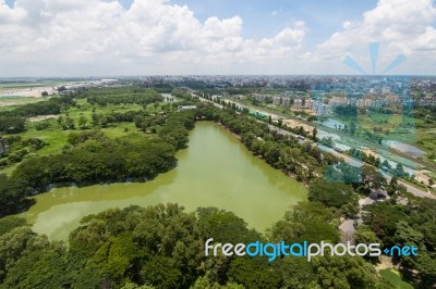 The Helicopter Shot From Dhaka, Bangladesh Stock Photo