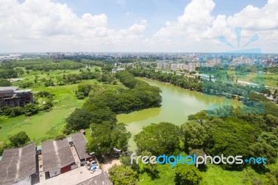 The Helicopter Shot From Dhaka, Bangladesh Stock Photo