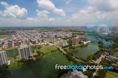 The Helicopter Shot From Dhaka, Bangladesh Stock Photo