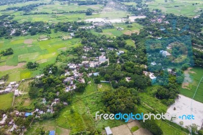 The Helicopter Shot From Dhaka, Bangladesh Stock Photo