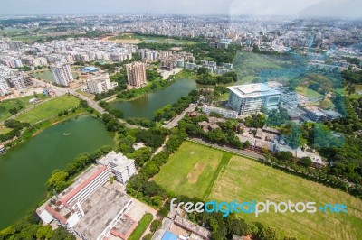 The Helicopter Shot From Dhaka, Bangladesh Stock Photo