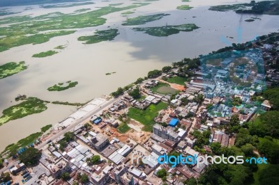 The Helicopter Shot From Dhaka, Bangladesh Stock Photo