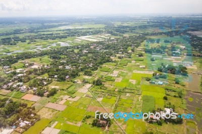 The Helicopter Shot From Dhaka, Bangladesh Stock Photo