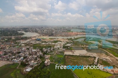 The Helicopter Shot From Dhaka, Bangladesh Stock Photo