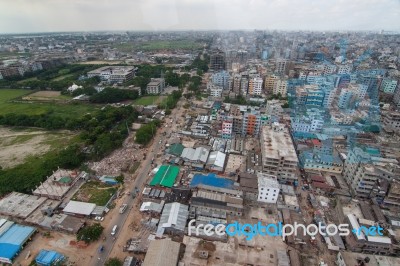 The Helicopter Shot From Dhaka, Bangladesh Stock Photo