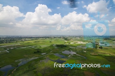 The Helicopter Shot From Dhaka, Bangladesh Stock Photo