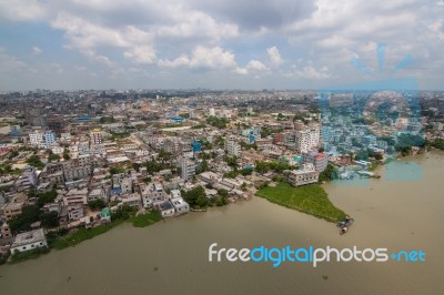 The Helicopter Shot From Dhaka, Bangladesh Stock Photo