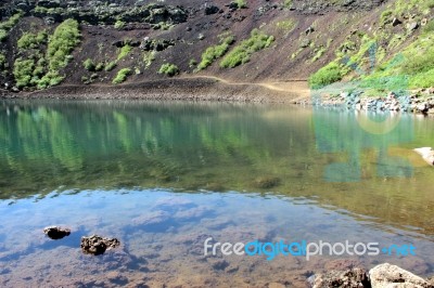 The Kerio Crater Lake  , August 2017 Stock Photo