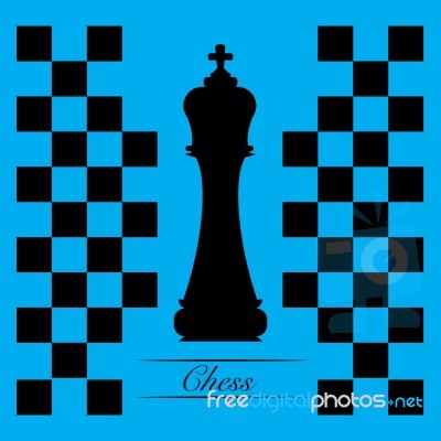 The King Chess Piece On Blue Background Stock Image