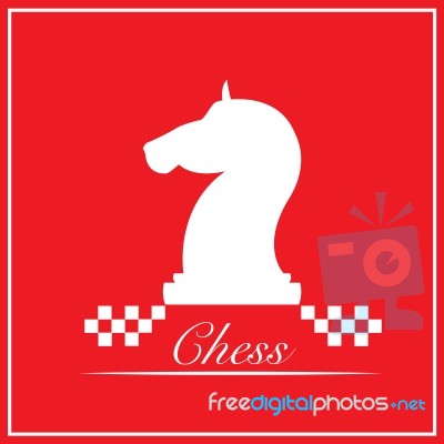 The Knight Chess Piece On Red Background Stock Image