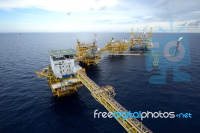 The  Large Offshore Oil Rig Stock Photo