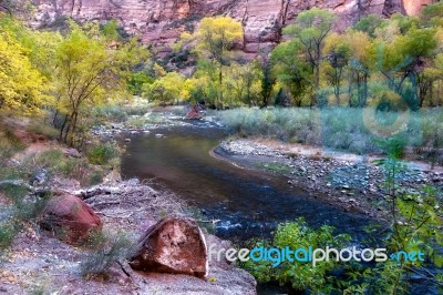 The Meandering Virgin River Stock Photo