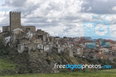 The Medieval Town Of Pietramontecorvino Stock Photo