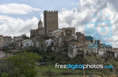 The Medieval Village Of Pietramontecorvino Stock Photo