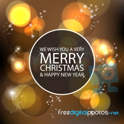 The Merry Christmas And Happy New Year Gold Bokeh Background Stock Image