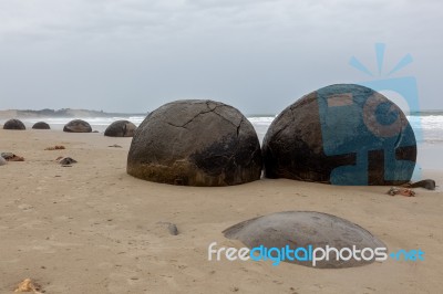 The Moeraki Boulders Stock Photo