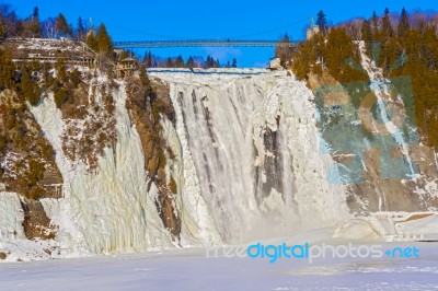 The Montmorency Falls In Quebec, Canada Stock Photo