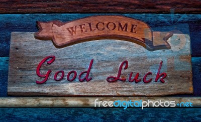 The Old Signboard Welcome Isolated On White Background Stock Photo