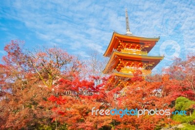 The Pagoda Of Kiyomizu-dera In Kyoto, Japan.,kyoto, Japan At Kiy… Stock Photo