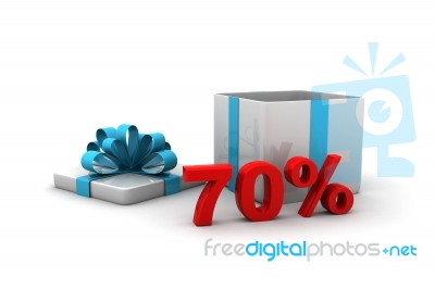 The Percentage Of The Gift Box In 3-d Visualization Stock Image