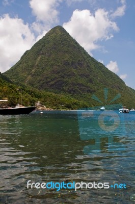 The Pitons In Saint Lucia Stock Photo