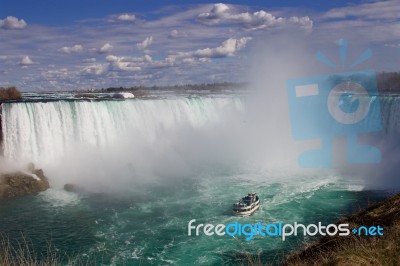 The Powerful Beautiful Niagara Falls Stock Photo