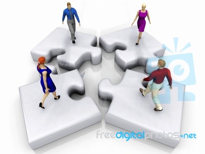 The Puzzle And The People Stock Image