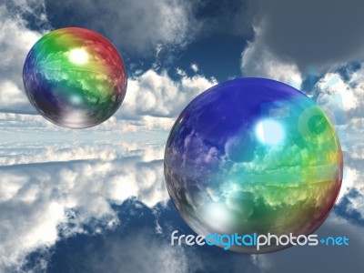 The Rainbow Balls Stock Photo