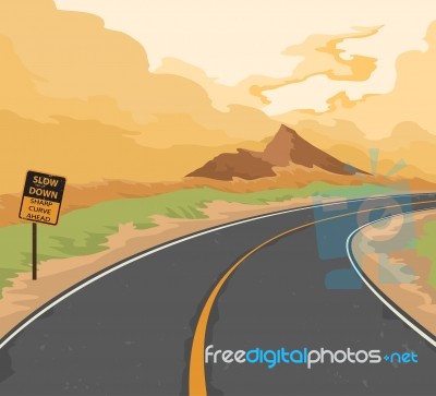 The Road And Traffic Sign Stock Image