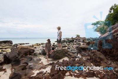 The Rock Beach Stock Photo