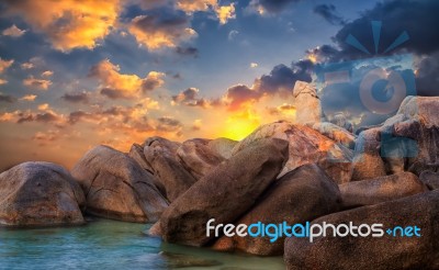 The Rock From Thai Island Of Koh Samui Stock Photo