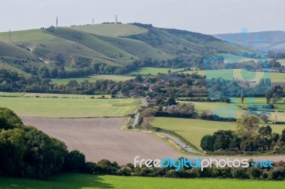 The Rolling Sussex Countryside Near Brighton Stock Photo