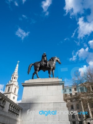 The Statue Of George Iv In Trafalgar Square Stock Photo