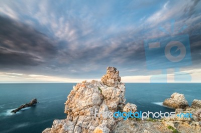 The Sunsets In The Sea Of The Coasts And Beaches Of Galicia And Asturias  Stock Photo