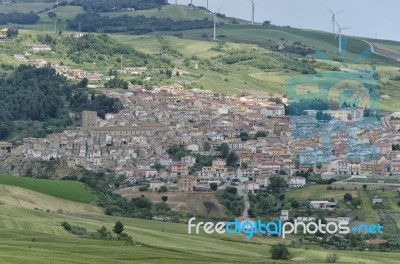 The Town Of Pietramontecorvino Stock Photo