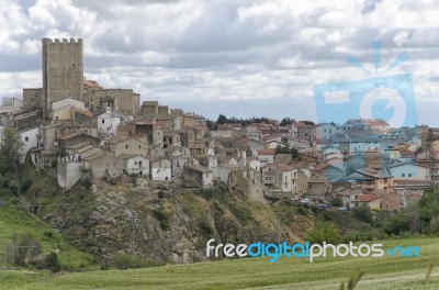 The Typical Town Of Pietramontecorvino Stock Photo