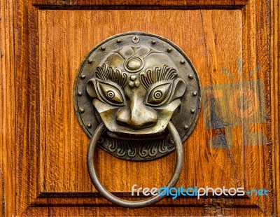 The Vintage Knocker Of Dragon Stock Photo