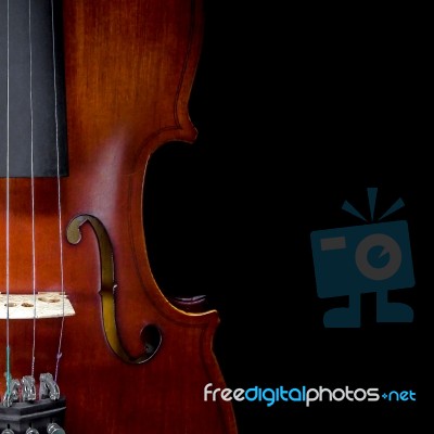 The Violin On Black Background For Isolated Stock Photo