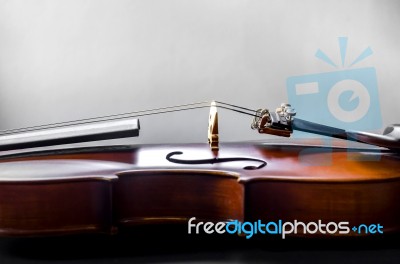 The Violin On The Table Stock Photo