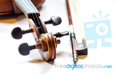 The Violin On White Background For Isolated Stock Photo