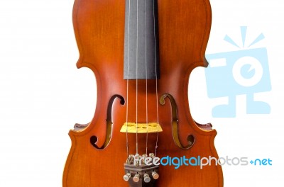 The Violin On White Background For Isolated With Clipping Path Stock Photo