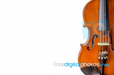 The Violin On White Background For Isolated With Clipping Path Stock Photo